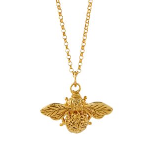 bee necklace pendant gold
