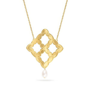 Light And Shadows Open Metal Pendant 16 Inch Necklace